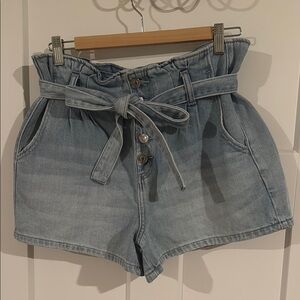 American Eagle Denim Paperbag High Waist Shorts